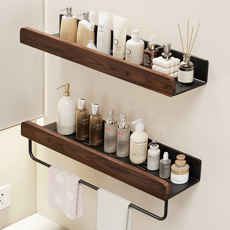 Walnut Bathroom Bathroom Storage Rack Toilet Wash Desk Toilet Wall Hole-Free Storage Shelf - Image 2
